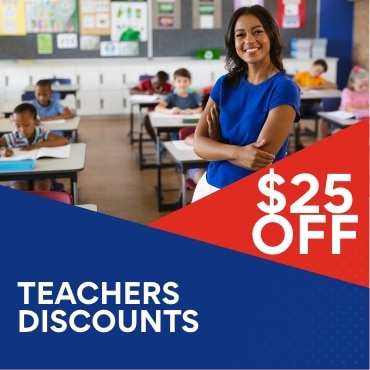 $ 25 OFF Teacher Discounts